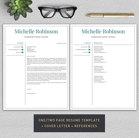Resume Template / Teacher Resume in Resume Templates - product preview 6