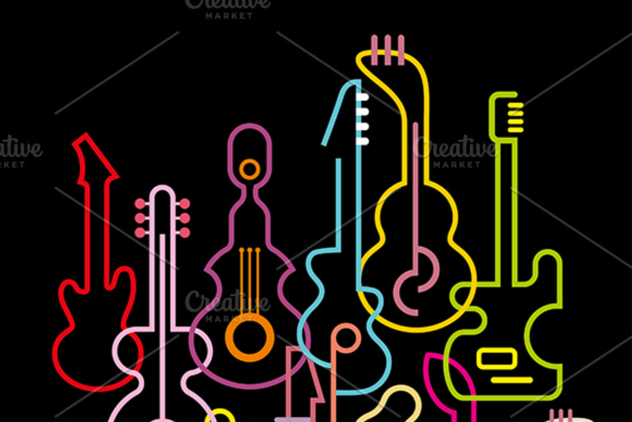 Guitars - vector illustration in Illustrations - product preview 8