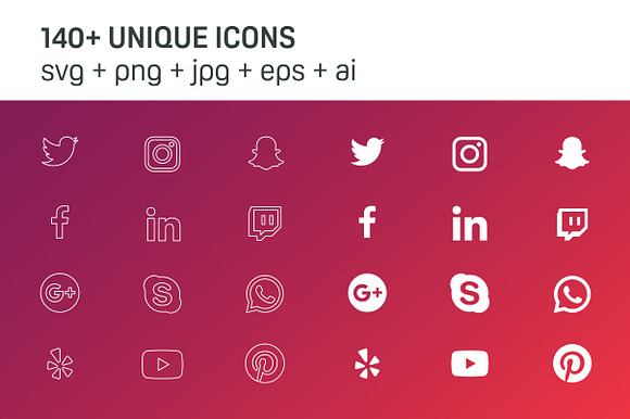 140+ Essential Social Icons in Contact Icons - product preview 4