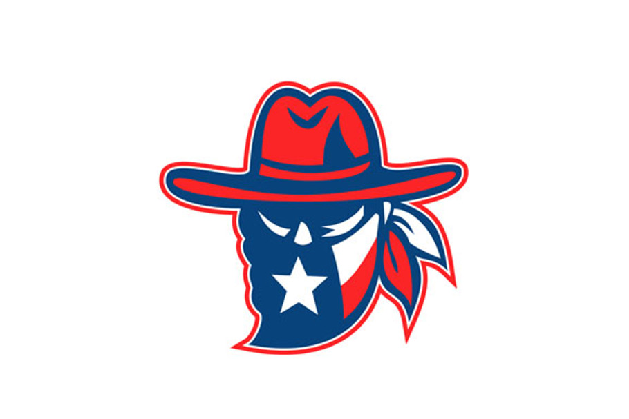 Texan Outlaw Texas Flag Mascot in Illustrations - product preview 8