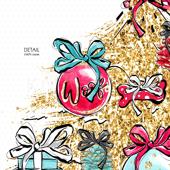 Christmas Dogs Clipart in Illustrations - product preview 7
