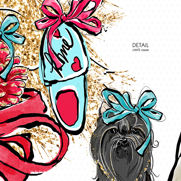 Christmas Dogs Clipart in Illustrations - product preview 8