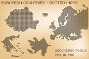 European countries - dotted maps