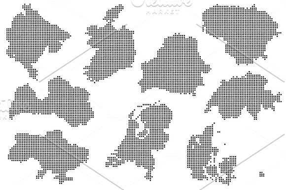European countries - dotted maps in Illustrations - product preview 4