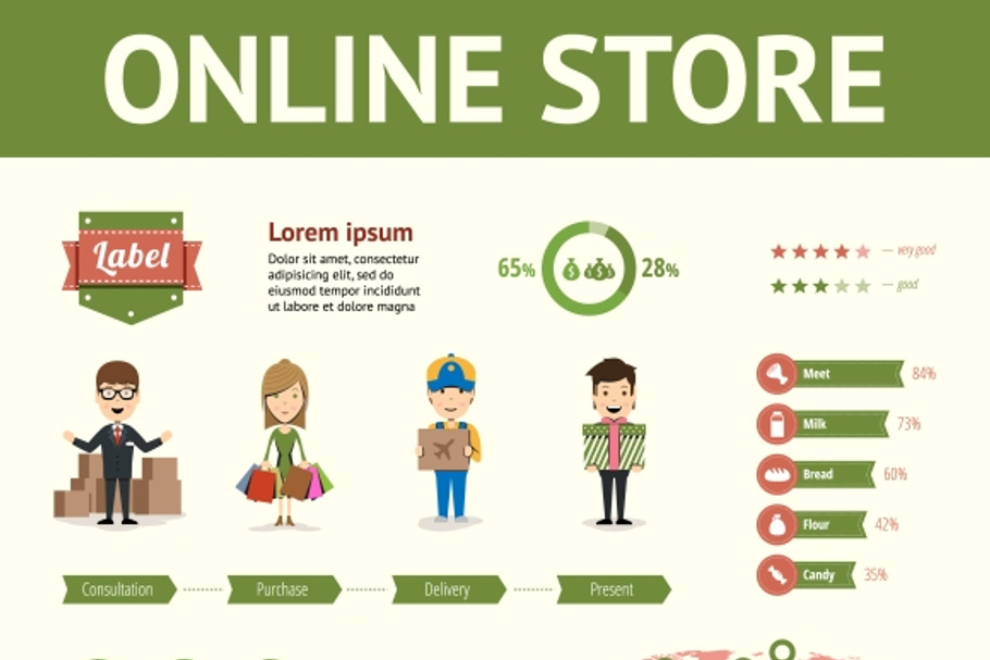 Market & buying infographic elements in Illustrations - product preview 8