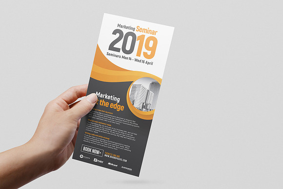 Marketing Seminar DL Card Template in Card Templates - product preview 1