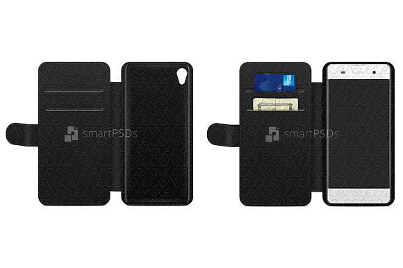 Sony Xperia XA 2d wallet Case Mockup in Product Mockups - product preview 1