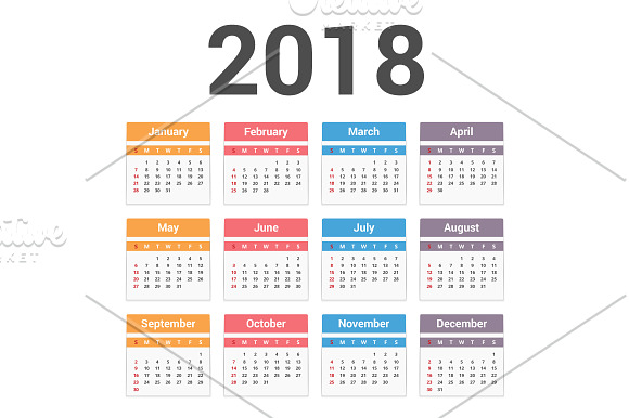 2018 Calendar in Graphics - product preview 1