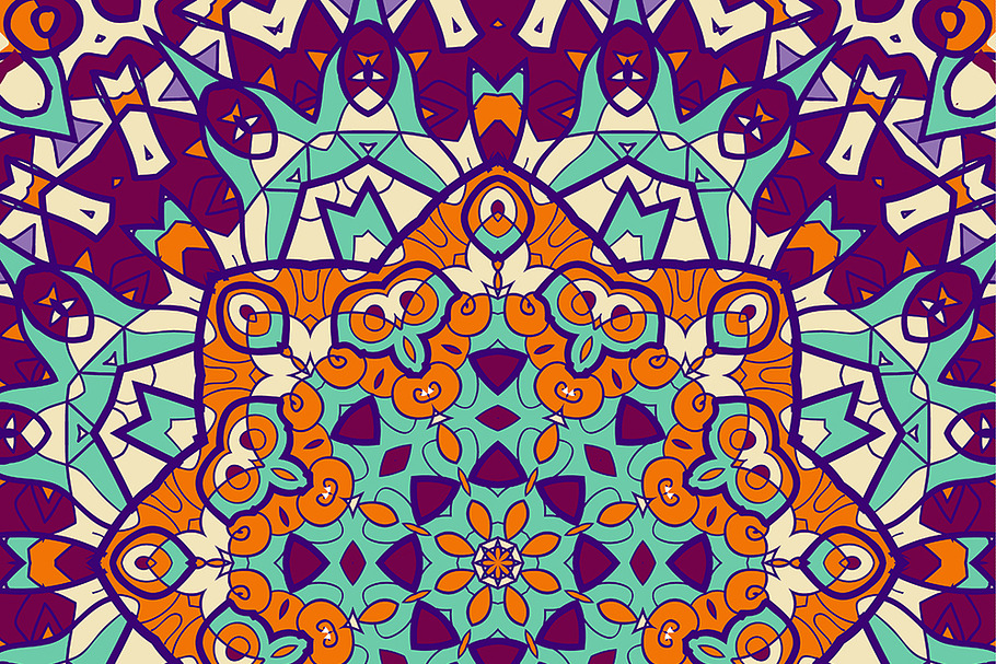 Bright coloured seamless mandala in Illustrations - product preview 8