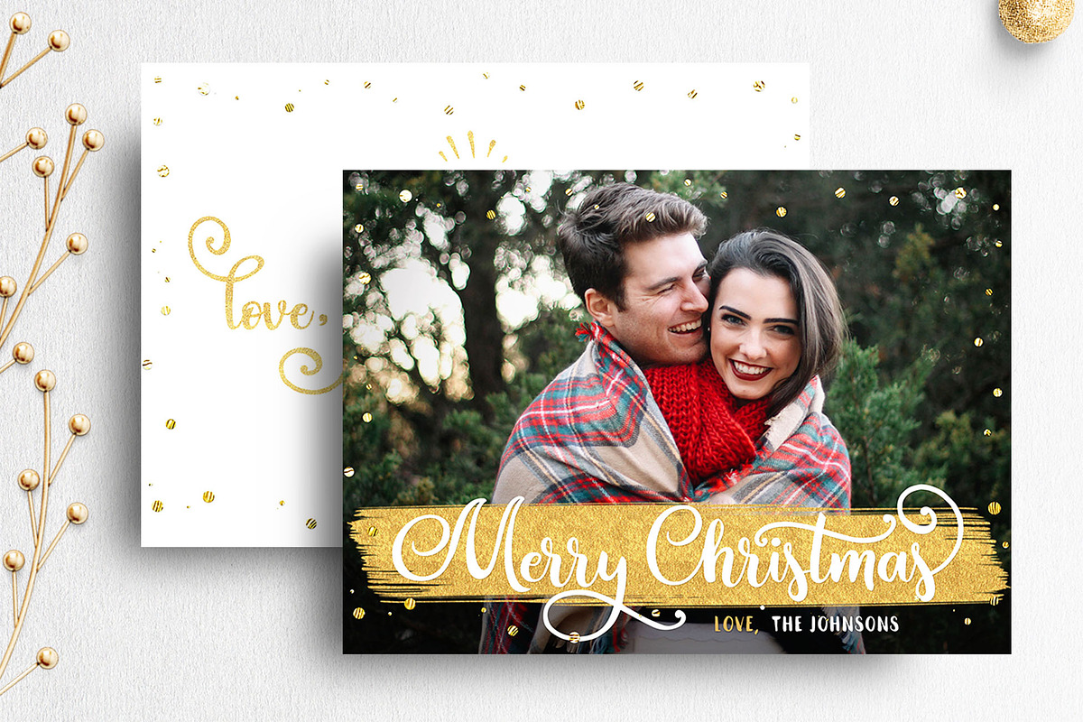 Christmas Photo Card Template in Card Templates - product preview 8