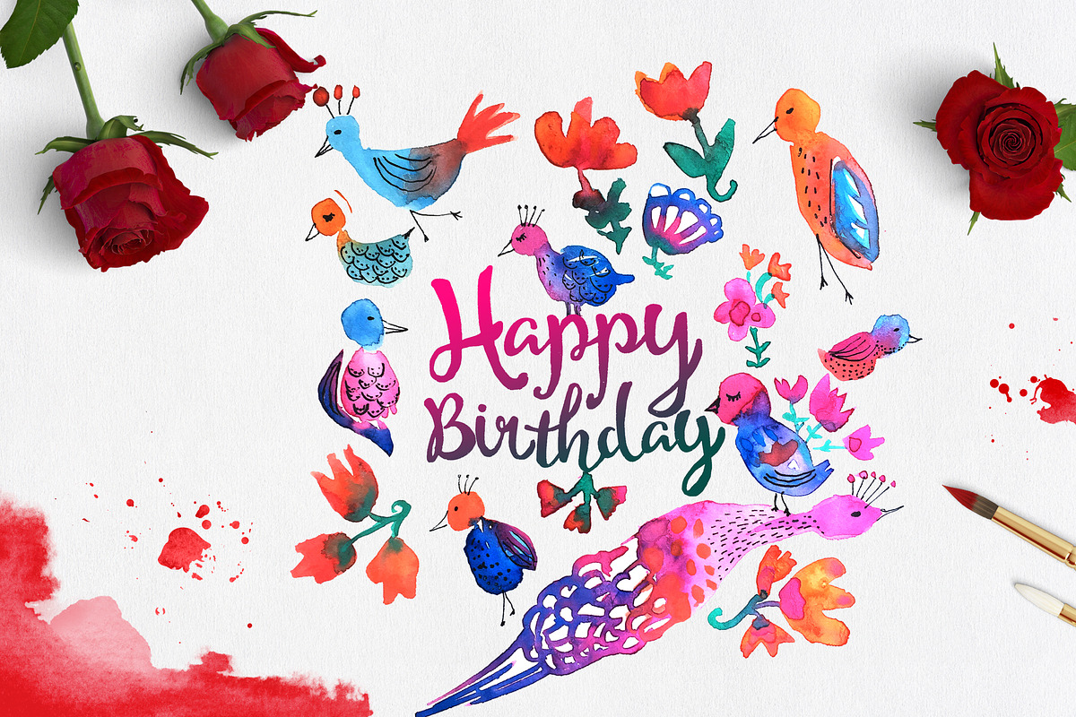 Digital birthday printable Vector in Illustrations - product preview 8