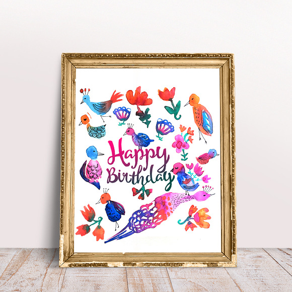 Digital birthday printable Vector in Illustrations - product preview 1