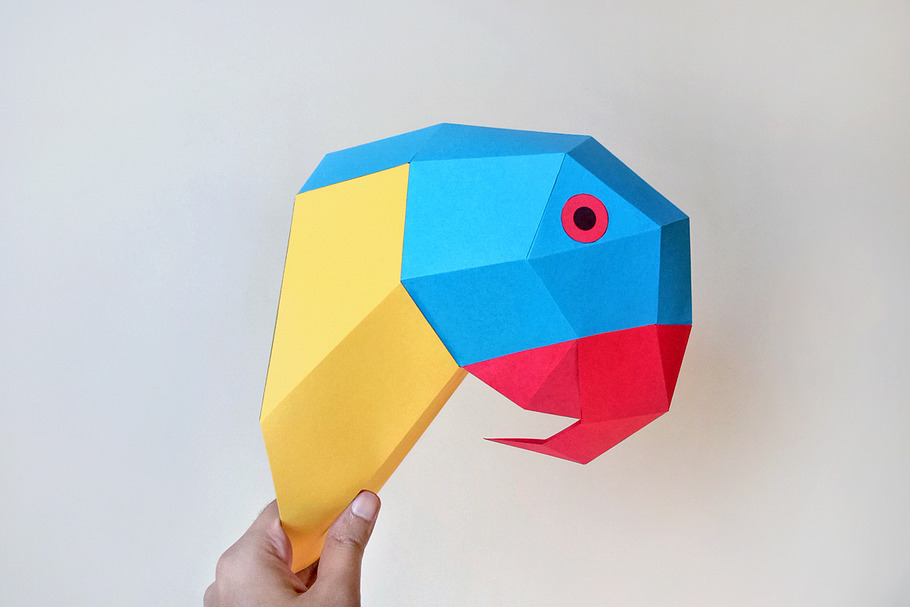 DIY Macaw Parrot - 3d papercraft in Templates - product preview 8
