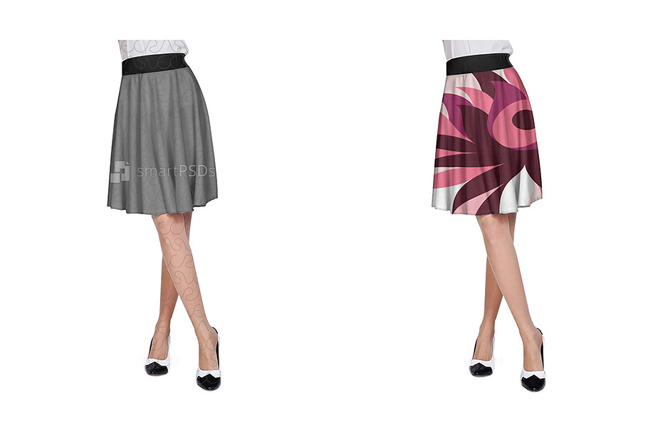 A-Line Skirt Dress Design Mockup