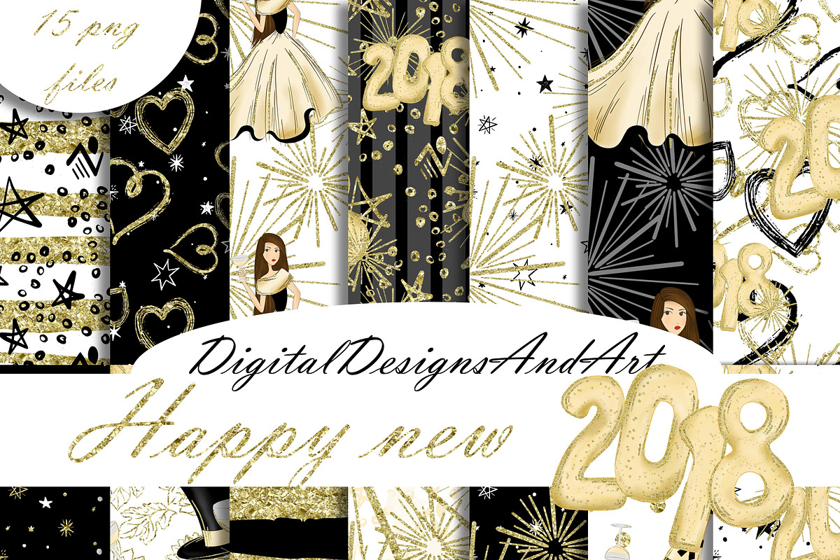 Happy new 2018 in Patterns - product preview 8