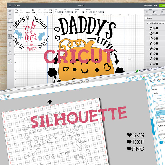 Daddy's Little Pumpkin Cut File in Illustrations - product preview 1
