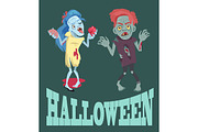 Halloween and Zombies Images Vector Illustration
