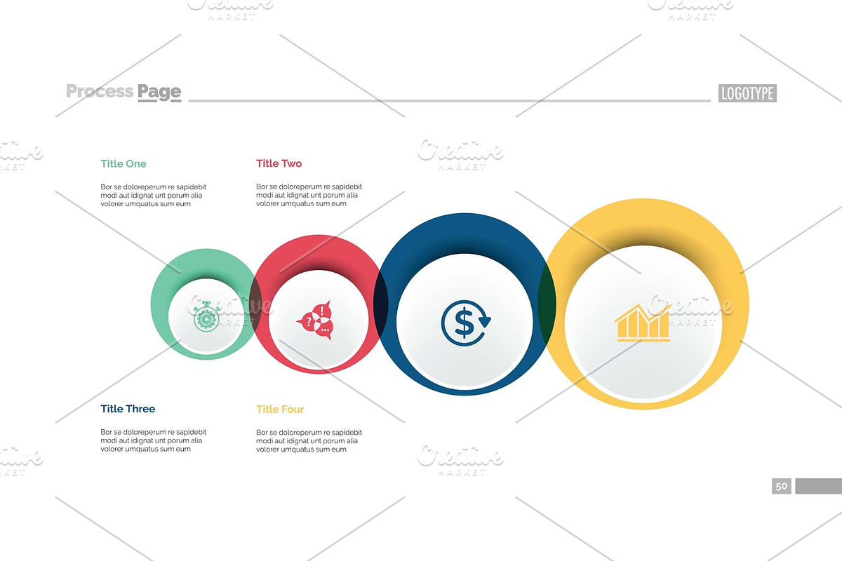 Four Circles Plan Slide Template in Textures - product preview 8