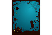 Halloween Theme Scary Poster Vector Illustration