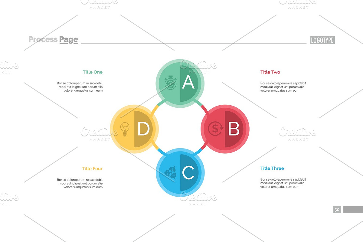 Four Connected Circles Slide Template in Textures - product preview 8