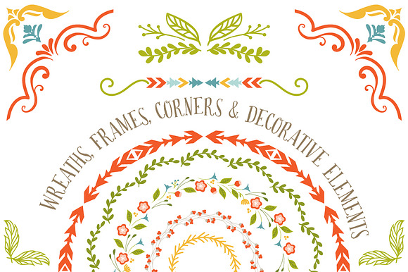 Wreaths Frames & Decorative Elements in Illustrations - product preview 3