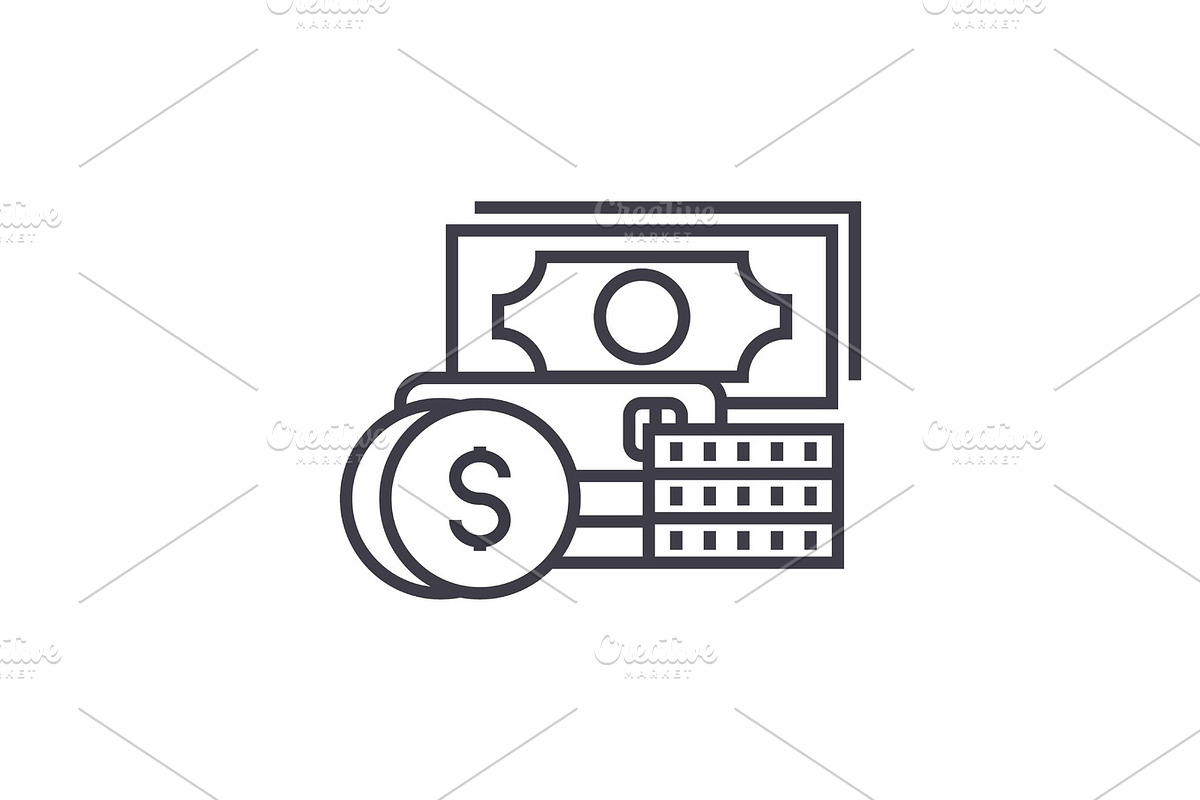 credit and debit linear icon, sign, symbol, vector on isolated background in Illustrations - product preview 8
