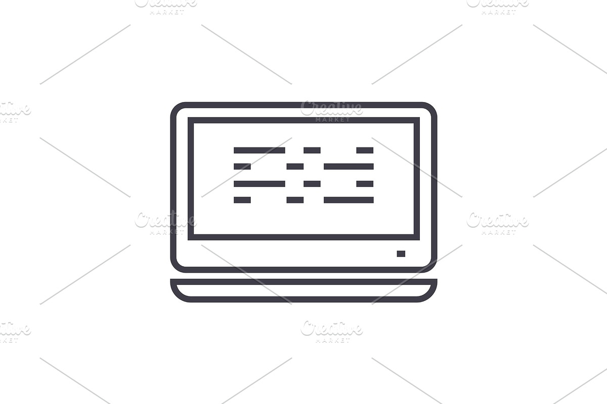 data protection and encryption linear icon, sign, symbol, vector on isolated background in Illustrations - product preview 8