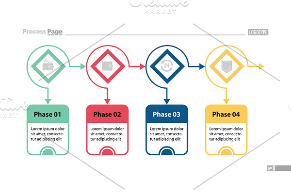 Four Options Process Chart Slide Template