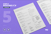 Simple Resume/Cv Template Volume 5