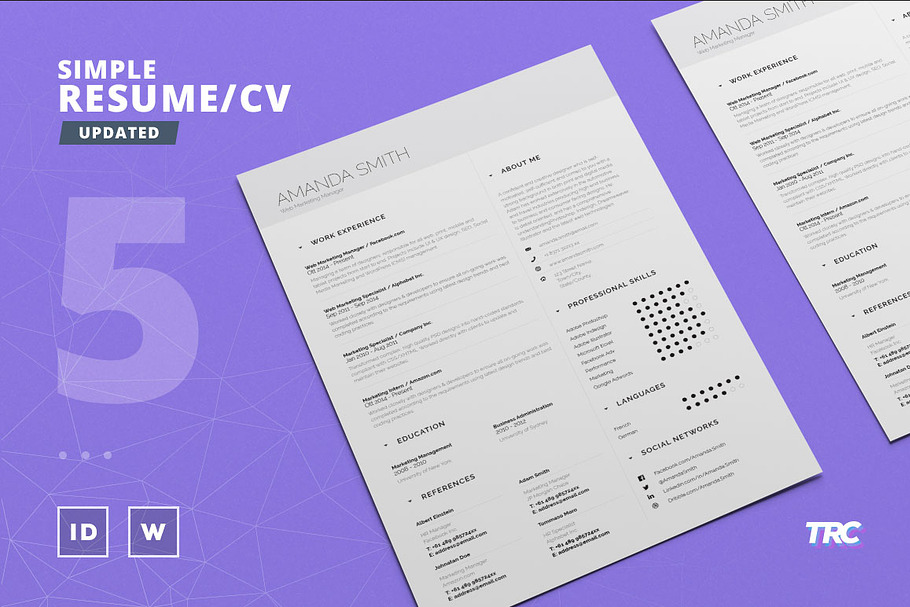 Simple Resume/Cv Template Volume 5 in Resume Templates - product preview 8