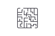 labyrinth linear icon, sign, symbol, vector on isolated background