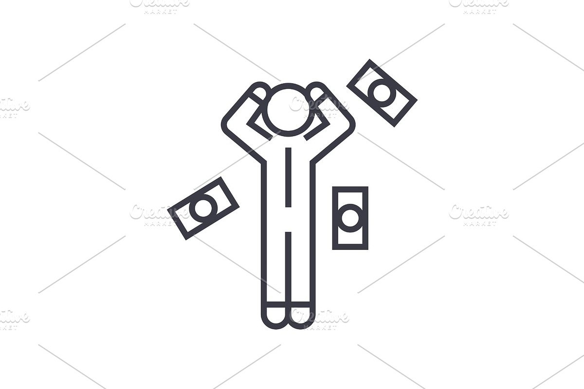 money question man linear icon, sign, symbol, vector on isolated background in Illustrations - product preview 8