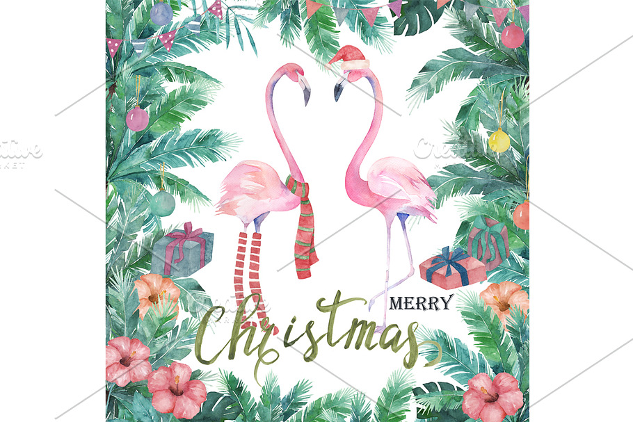 Christmas Watercolor Card in Illustrations - product preview 8
