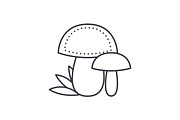 mushroom vector line icon, sign, illustration on background, editable strokes