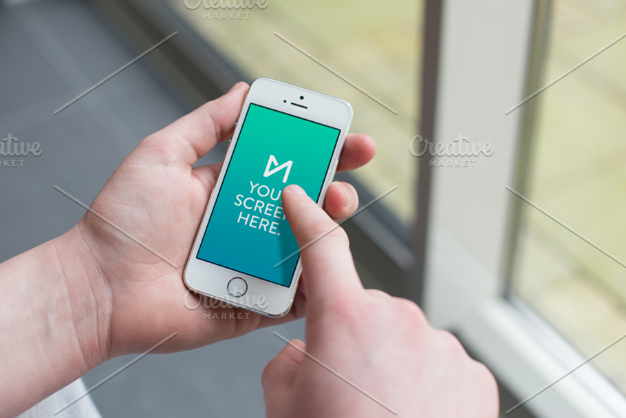iPhone 5S white portrait in Mobile & Web Mockups - product preview 8