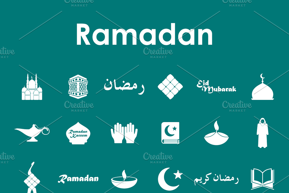 36 RAMADAN simple icons in Graphics - product preview 8