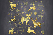Gold Glitter Chalkboard Reindeer