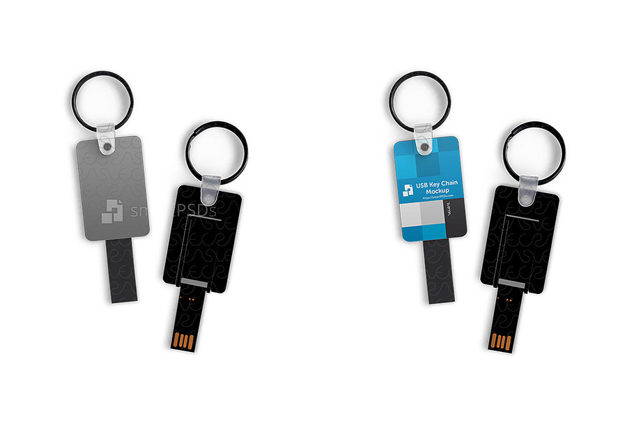 USB Stick Keyring Mockup