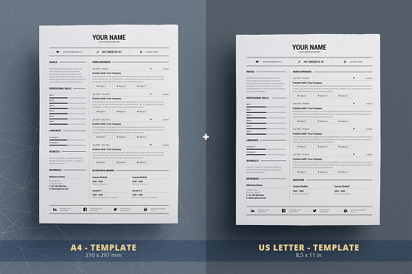 Simple Resume/Cv Template Volume 8 in Resume Templates - product preview 2