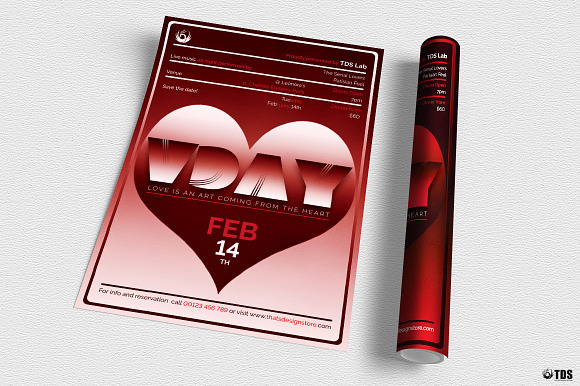 Valentines Day Flyer Template V11 in Flyer Templates - product preview 2