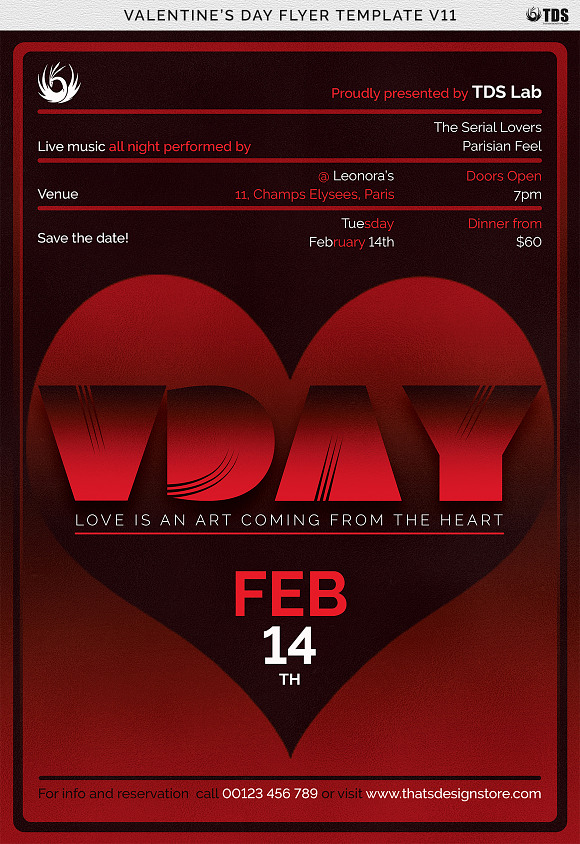 Valentines Day Flyer Template V11 in Flyer Templates - product preview 7
