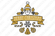 Merry Christmas Greetings Seasonal Design