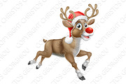 Reindeer Running Christmas Cartoon
