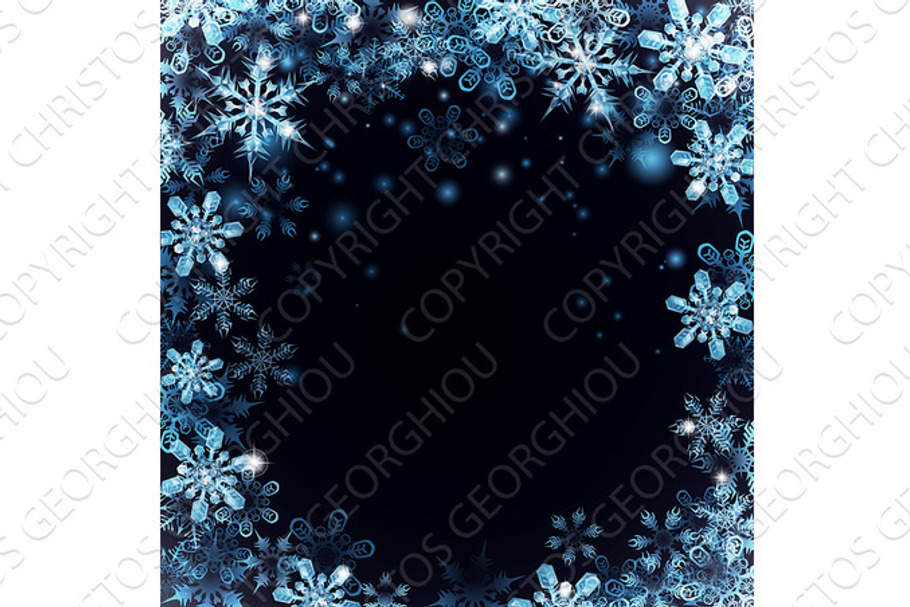 Blue Christmas Snowflakes Background in Illustrations - product preview 8