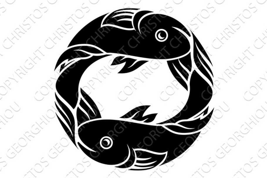 Pisces Fish Astrology Horoscope Zodiac Sign in Illustrations - product preview 8