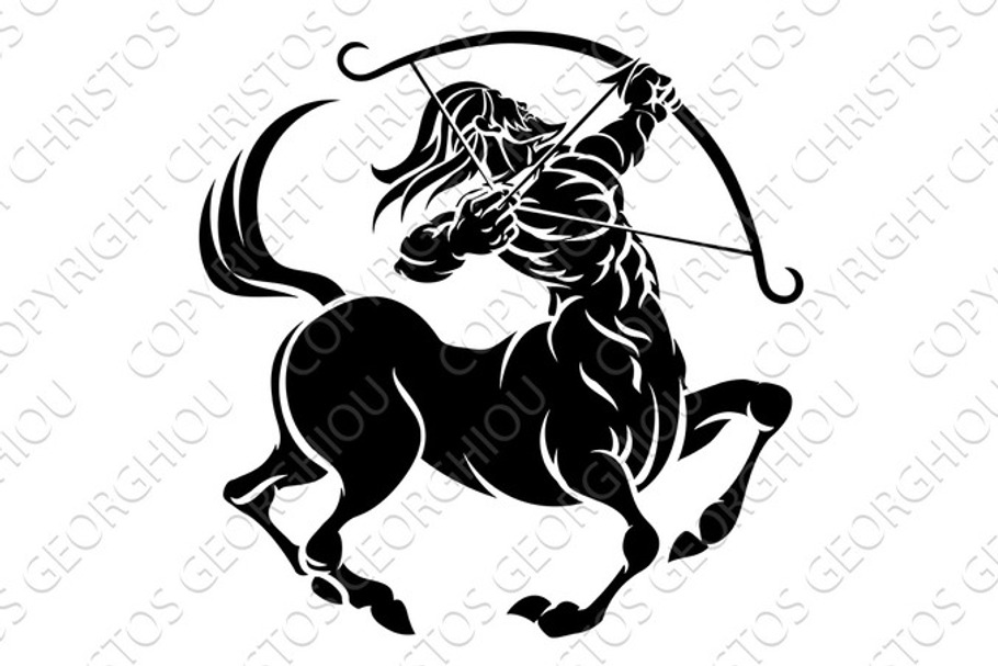 Centaur Archer Sagittarius Zodiac Sign in Illustrations - product preview 8