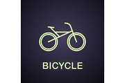 Bike neon light icon