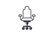 office chair  vector line icon, sign, illustration on background, editable strokes