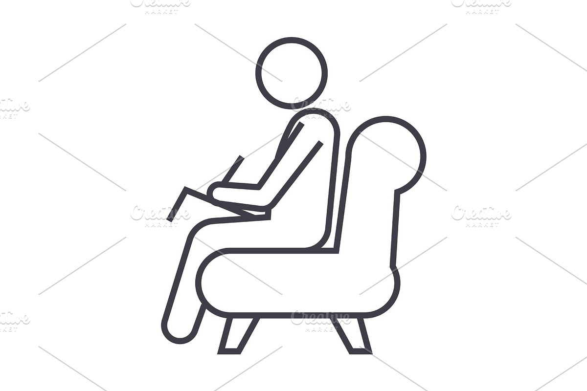 psychologist,consultant  vector line icon, sign, illustration on background, editable strokes in Objects - product preview 8