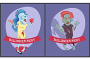 Halloween Night Collection on Vector Illustration